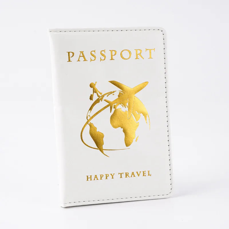 Unisex Basic Classic Style Solid Color Pu Leather Passport Holders