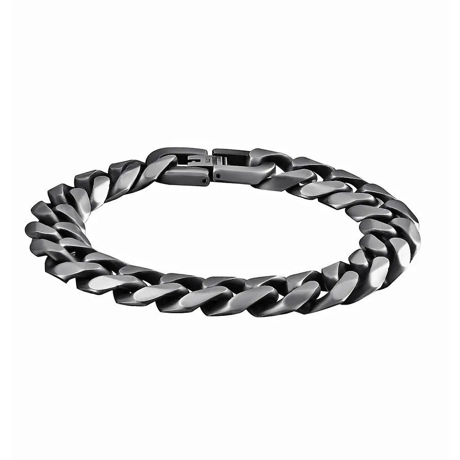 retro geometric solid color titanium steel stoving varnish men's bracelets