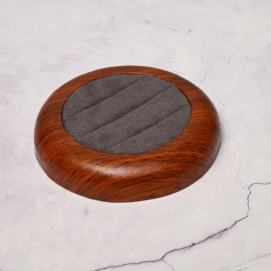 Handmade DIY Artificial Wood Flocking Ring Dish Oval Shape Jewelry Display Plate Elegant Simple Style For Fashion Accessories