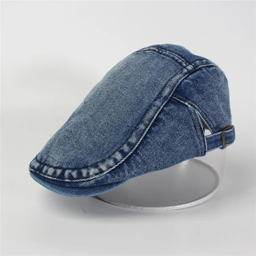 Retro New Style Denim Fishing Cap Women's Harajuku Sun Protection Bucket Hat Cuffed Tear Design Casual Versatile Streetwear