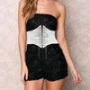 elegant butterfly pu leather chain women's corset belts 1 piece