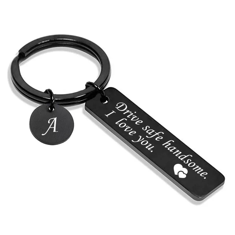 Simple Style Letter Rectangle Stainless Steel Polishing Unisex Bag Pendant Memorial Keychains