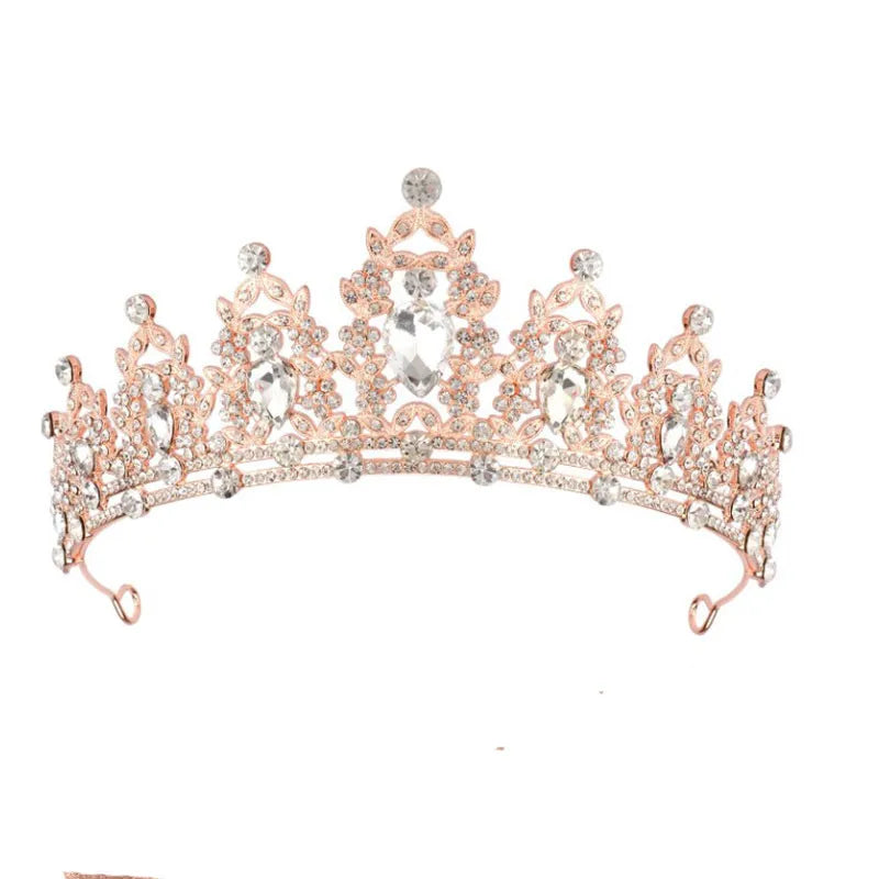 Fashion Women'S Crown Alloy Inlay Rhinestones Crown