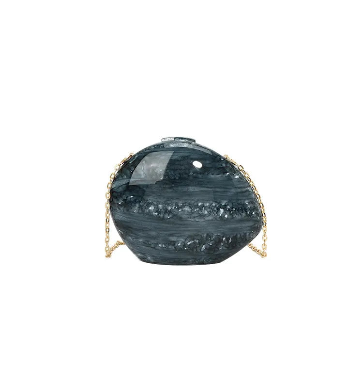 Pink Red Green Arylic Marble Oval Evening Bags