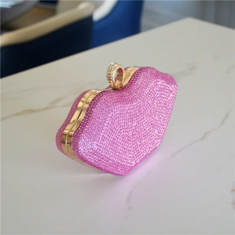Women's Medium Rhinestone satin Solid Color Elegant Streetwear Square Lock clasp Evening Bag
