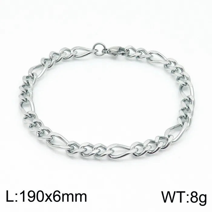 Simple Style Solid Color Stainless Steel Plating 18K Gold Plated Men's Bracelets