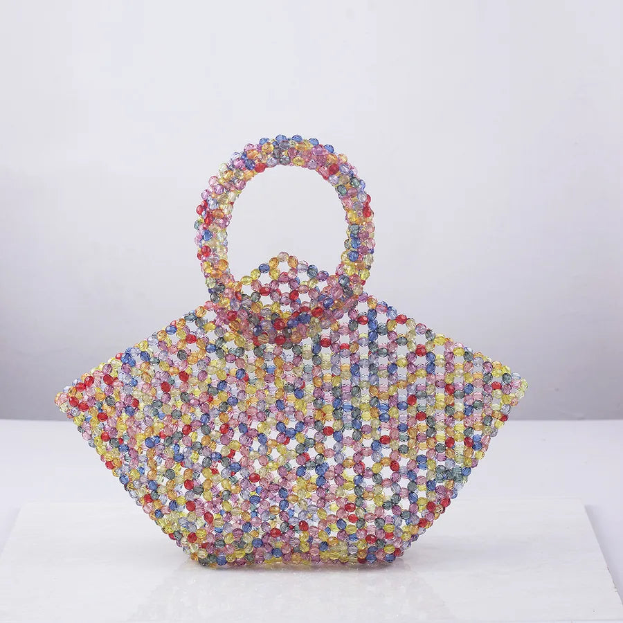 Women's Large Arylic Geometric Elegant Vintage Style Streetwear Beading Shell Open Handbag