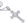 Hip-Hop Cross Copper Inlay Zircon Men's Pendant Necklace