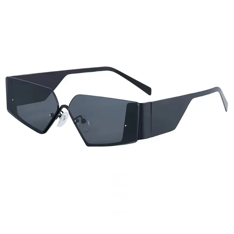 Y2K Hawaiian Irregular Geometric Pc Tinted Lenses Polygon Frameless Women's Sunglasses