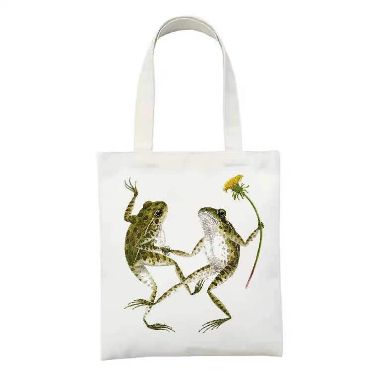 women's simple style artistic animal mushroom butterfly shopping bags