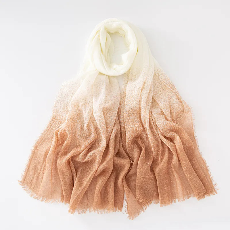 Unisex Casual Elegant Gradient Color Rayon Cotton Polyester Scarf
