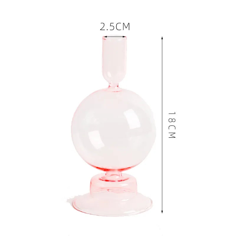 creative simple glass candlestick vase crafts living room and b & b table decoration dried flower arrangement