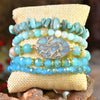 Casual Vacation Handmade Round Artificial Crystal natural stone Beaded Chain Bracelets Jewelry Set In Bulk