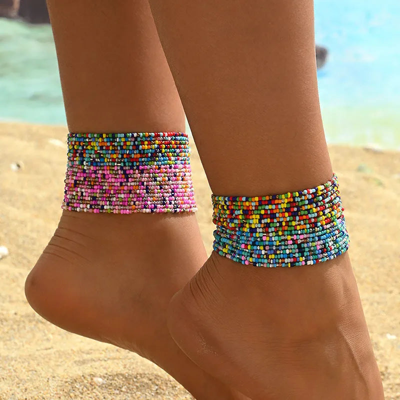 Wholesale Jewelry Modern Style Simple Style Round Seed Bead Anklet