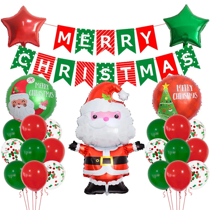 Christmas Nordic Style Modern Style Santa Claus Gingerbread Snowman Aluminum Film Party Festival Balloons