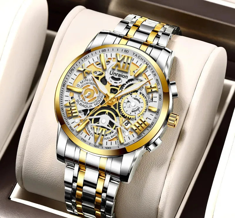 casual business geometric single folding buckle quartz men's watches