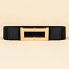 fashion simple style rectangle pu leather alloy plating women's leather belts