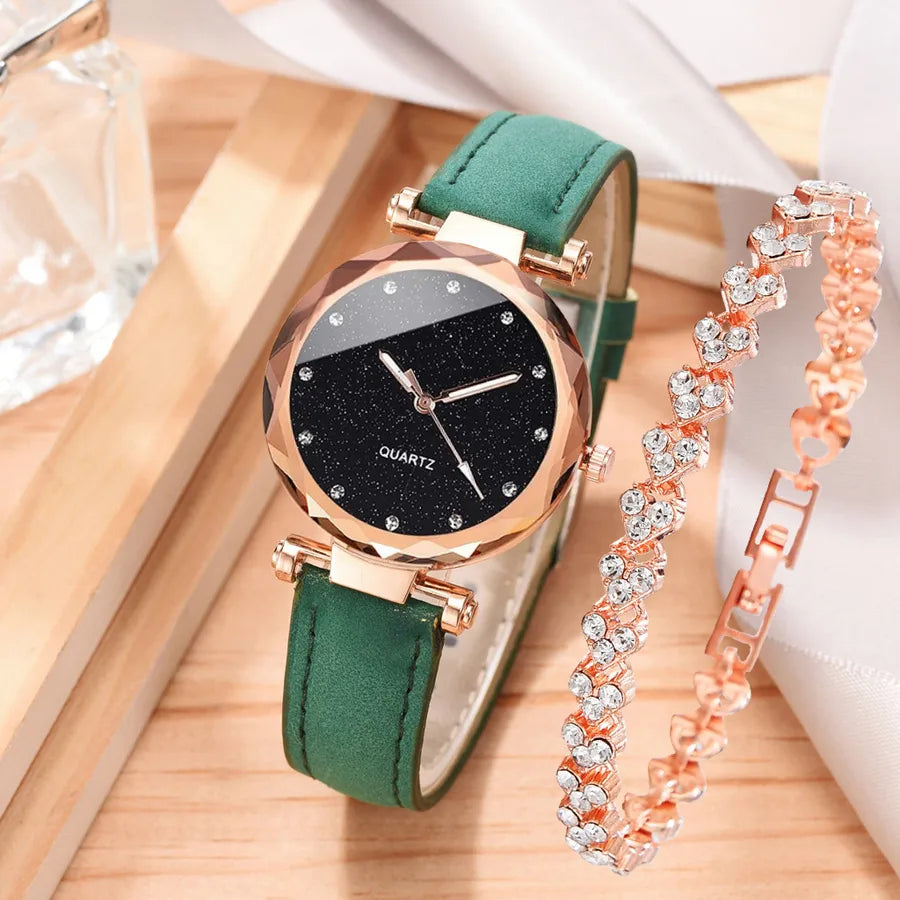 casual round buckle quartz women's watches