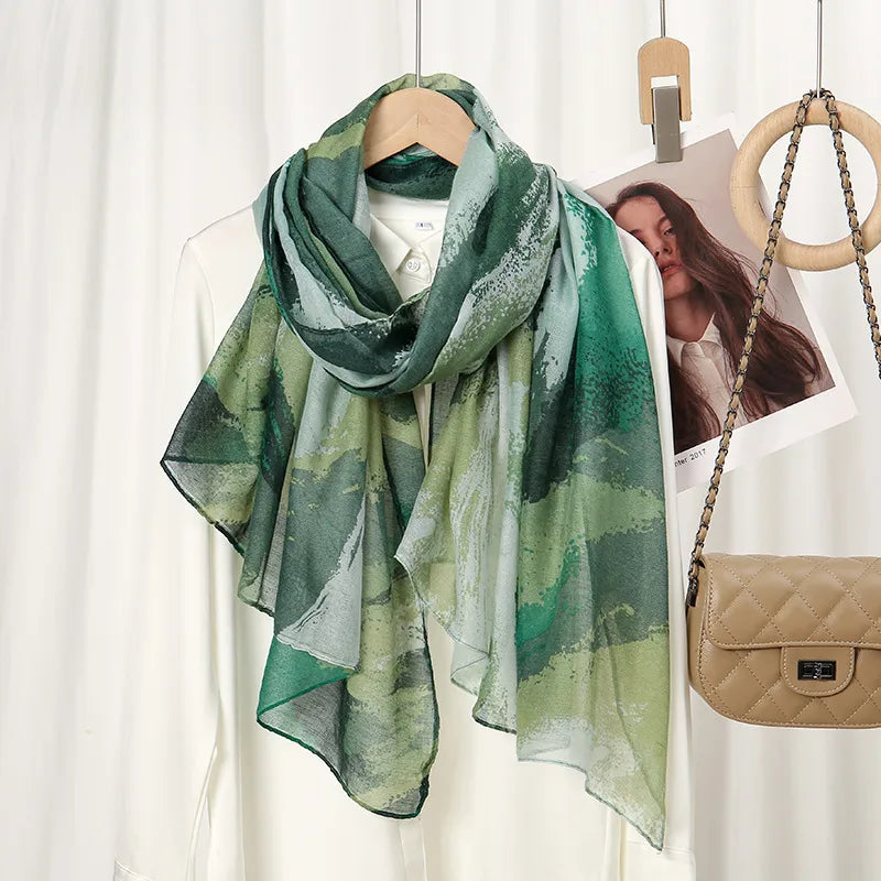 Women's Simple Style Color Block Voile Scarf