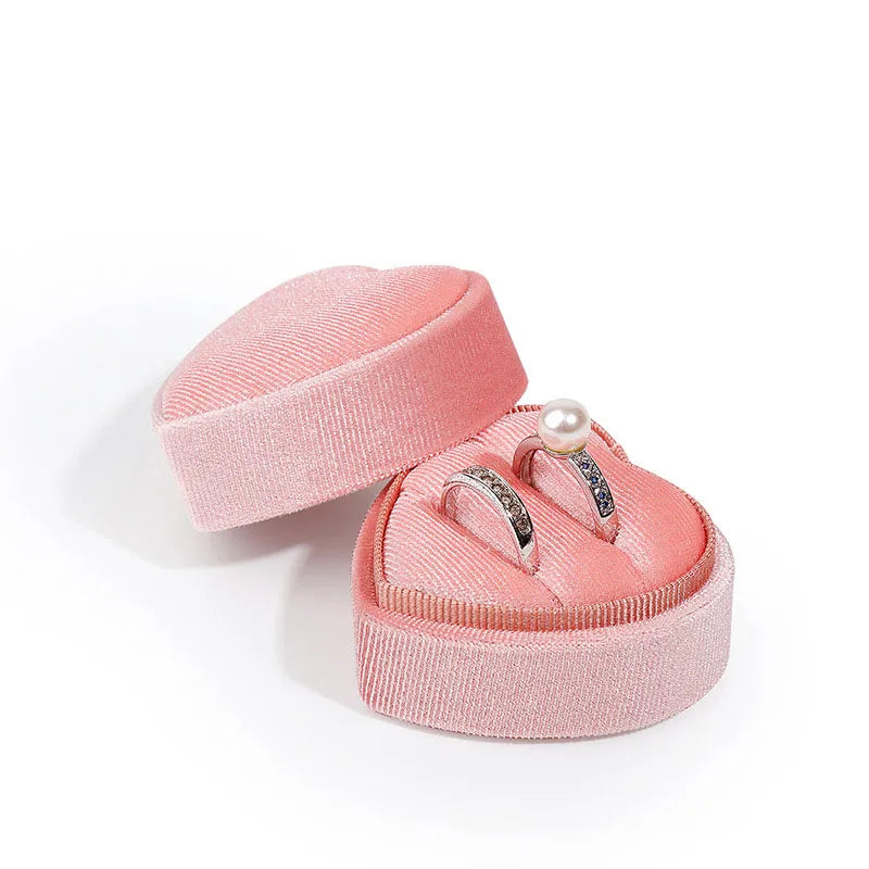 Simple Style Classic Style Heart Shape Flannel Valentine'S Day Jewelry Boxes