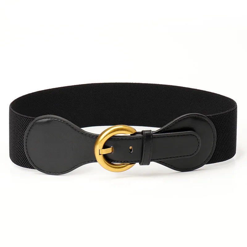 Elegant Solid Color Imitation Leather Women's Leather Belts