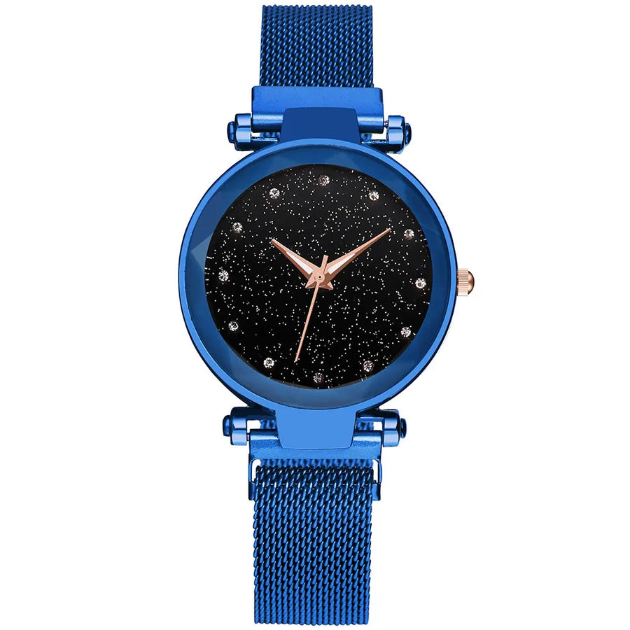fashion starry sky surface magnet with quartz ladies bracelet watch   rhinestone watch wholesale nihaodropshipping