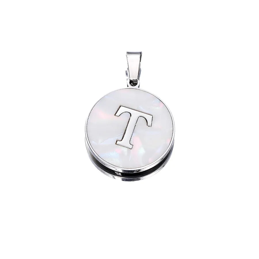 1 Piece 22mm Hole 4~4.9mm 304 Stainless Steel Fritillary Letter Pendant Jewelry Accessories