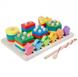 Building Toys Baby(0-2Years) Geometric Fish Wood Toys