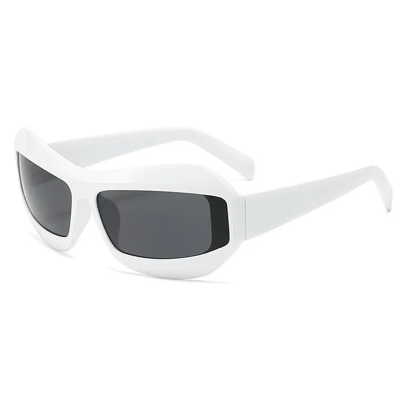 streetwear color block ac special-shaped mirror full frame men's sunglasses