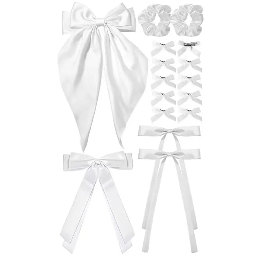 Women's Sweet Solid Color Bow Knot Cloth Handmade Hair Clip