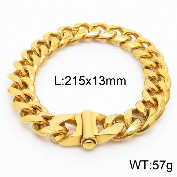 Stainless Steel 18K Gold Plated Hip-Hop Plating Solid Color Necklace