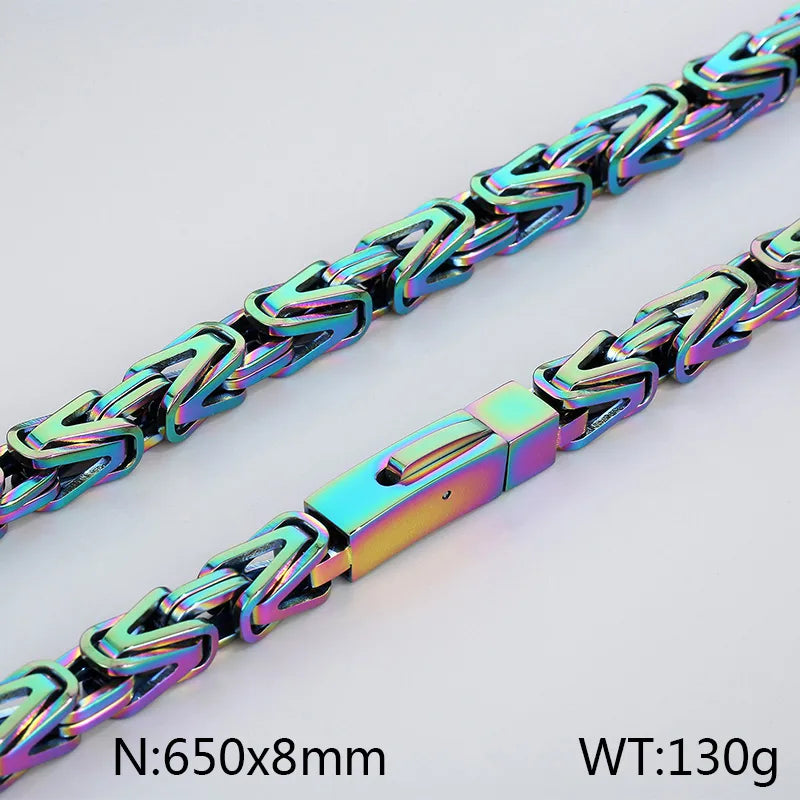 Wholesale Jewelry Hip-Hop Geometric 304 Stainless Steel 18K Gold Plated Necklace