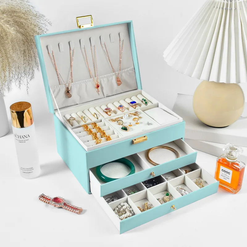 1 Piece PU Simple Style Indoor Daily Solid Color Jewelry Boxes