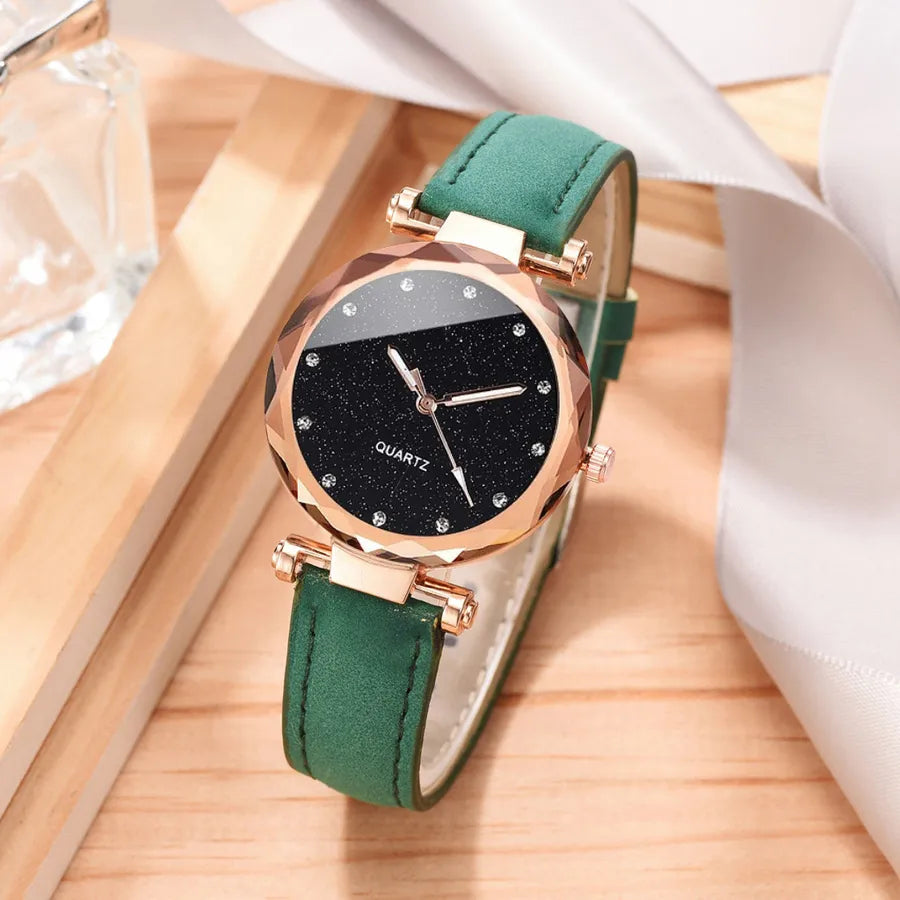 casual round buckle quartz women's watches