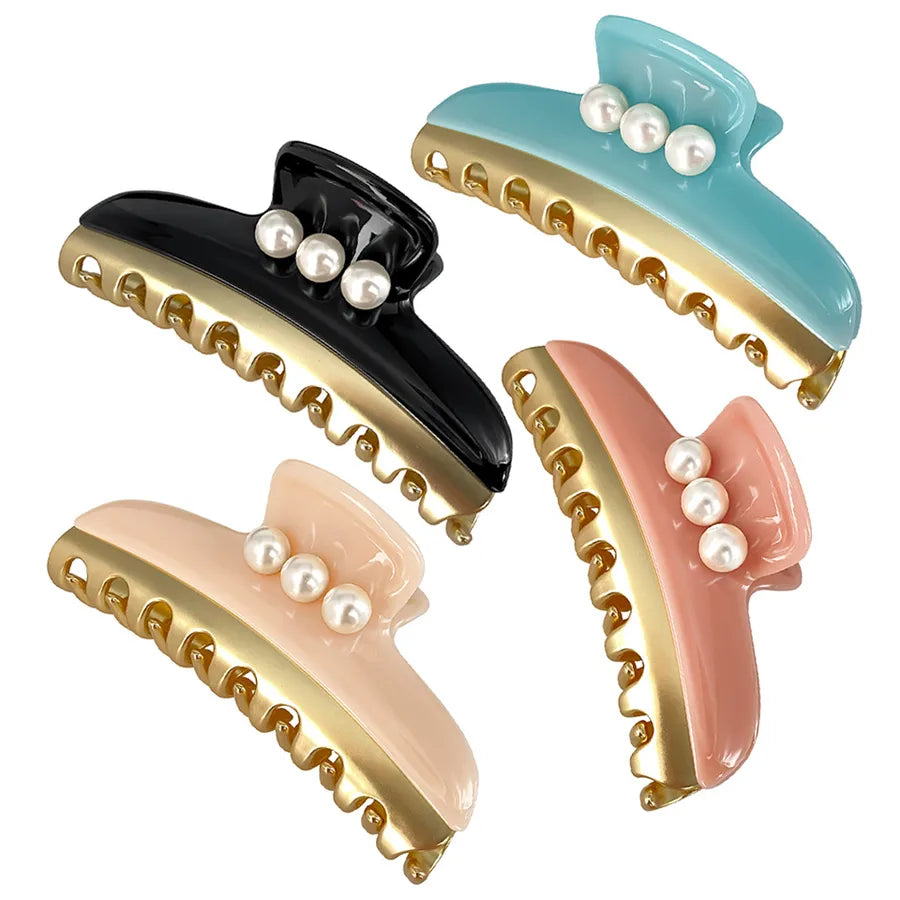 EManco  New Classic High-End Pearl Claw Clip Elegant Hairpin Hair Claw Ins Style Shark Clip