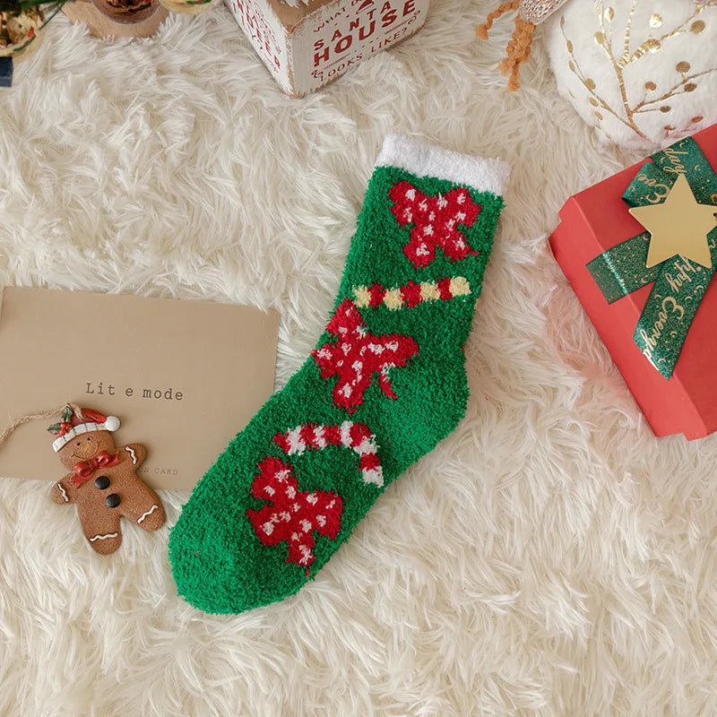 Christmas Christmas Women's Cartoon Polyester Jacquard Crew Socks A Pair