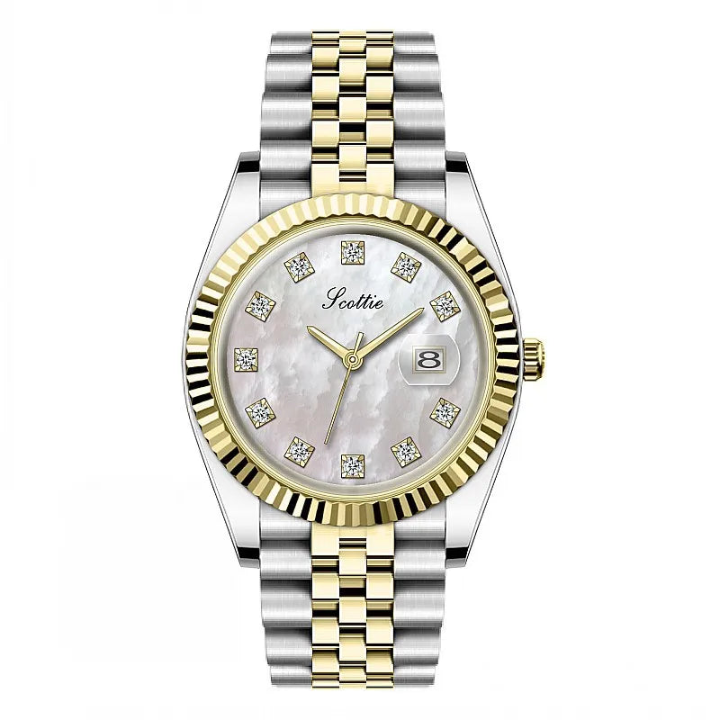 Casual Elegant Lady Solid Color Butterfly Double Snap Quartz Watch Women's Watches