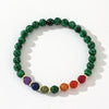 Manufacturer  Hot Selling Copper Spacer Malachite Semi-Precious Stone Men's Bracelet Natural Bracelet Bead String Jewelry Geometric