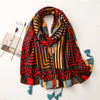 cute starry geometric cartoon cotton and linen oversized scarf