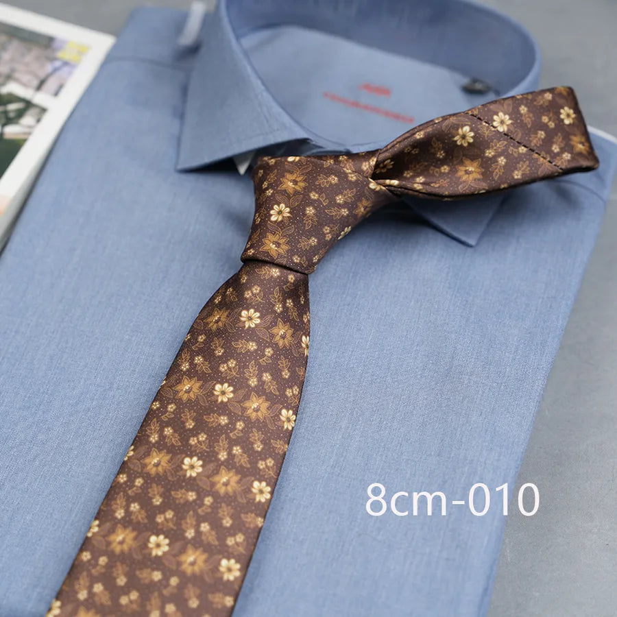 Casual Ditsy Floral Plant Polyester Yarn Men's Tie