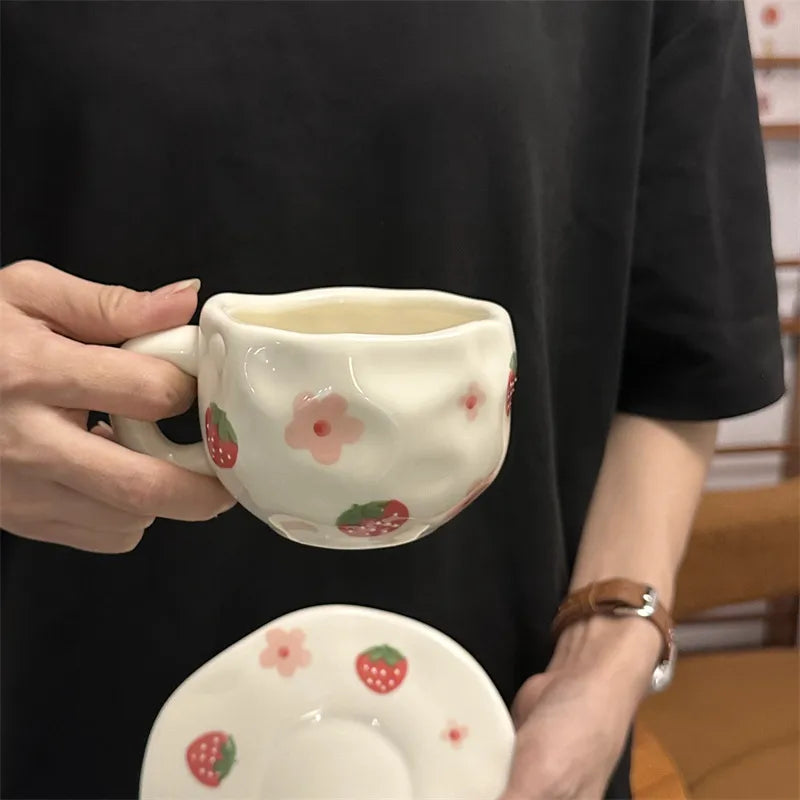 Cute Heart Shape Flower Bow Knot ceramics Water Bottles 1 Piece