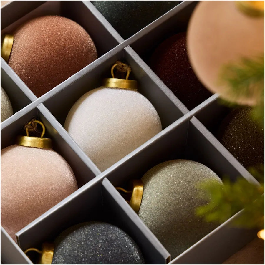 Christmas Velvet Ball Set New 8cm Flocking Swan Velvet Christmas Tree Decoration Plush Ornament European Style Christmas Decor