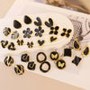 14 Pairs Elegant Lady Simple Style Round Square Flower 304 Stainless Steel 18K Gold Plated Ear Studs