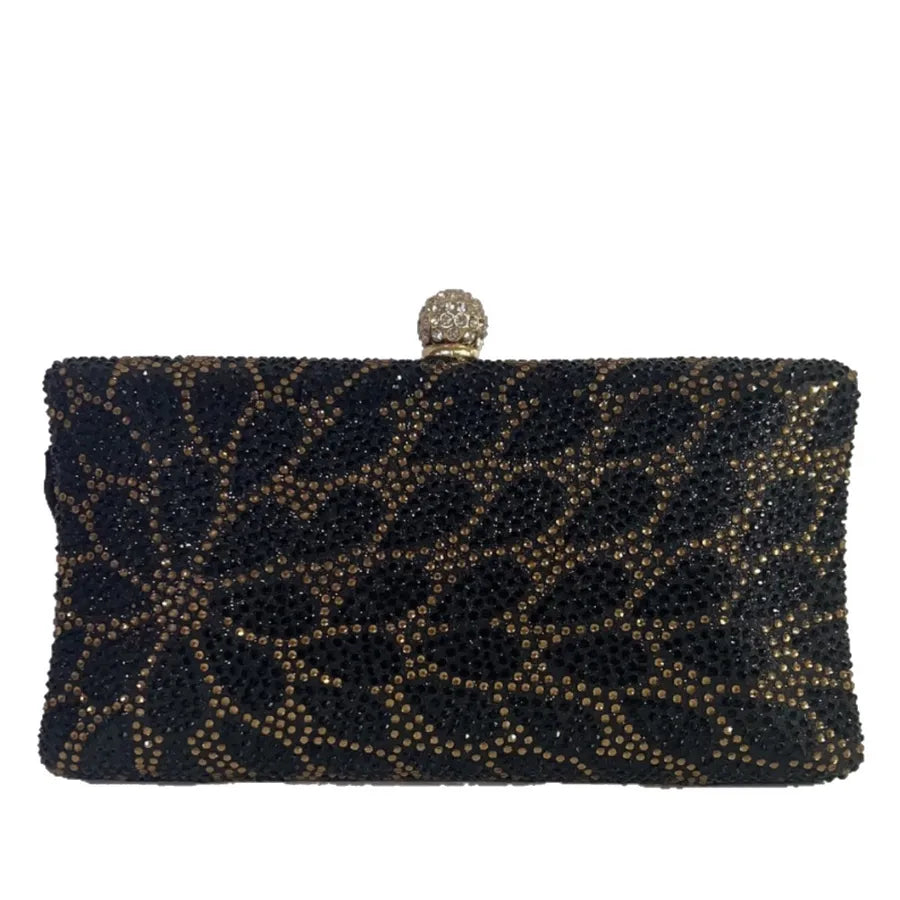 Elegant Shiny Rhinestone Evening Bag Fashionable Clutch Handbag Ladies Glittering Diamond High-End Sensation Square Polyester Box Bag