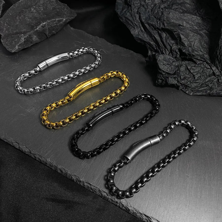 Original Design Solid Color 304 Stainless Steel Plating Men'S Bracelets