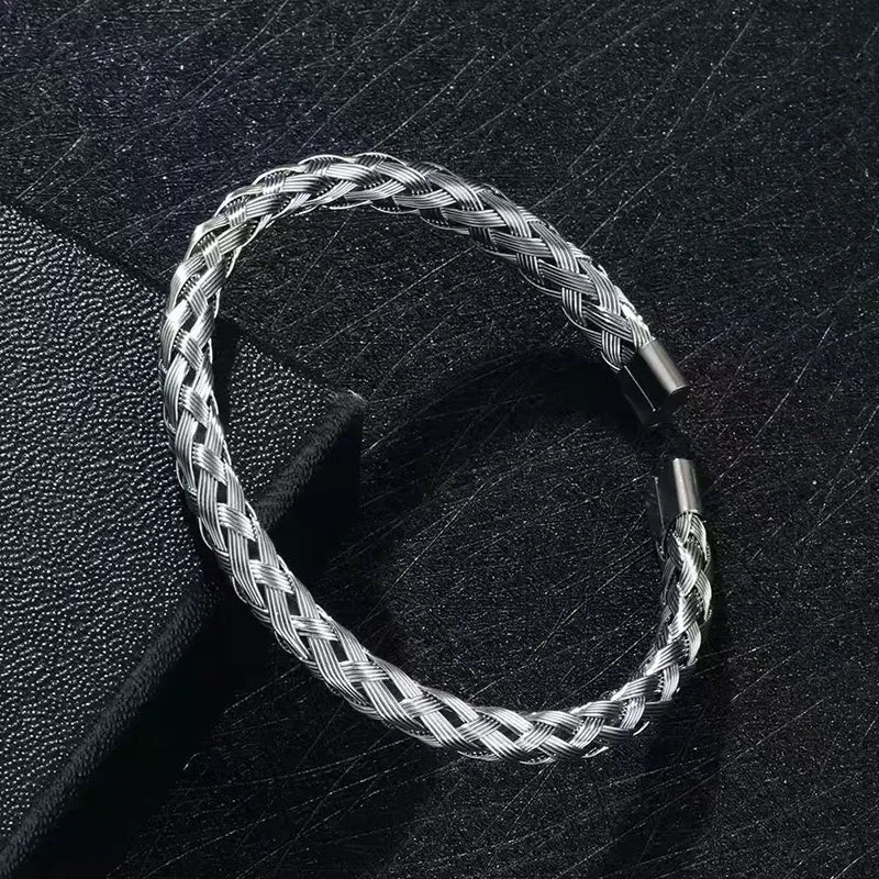 Hip-Hop Solid Color 304 Stainless Steel Men's Bangle Men Cuff & Bangle