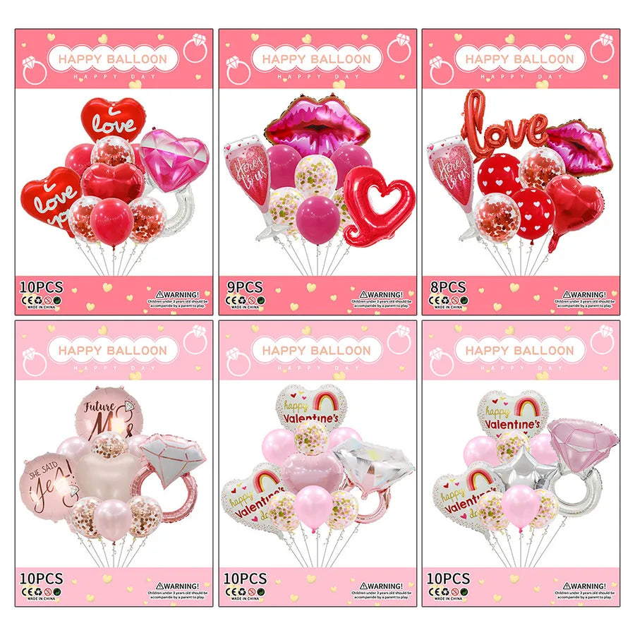 wedding season valentine's day sweet letter heart shape aluminum film wedding party balloons