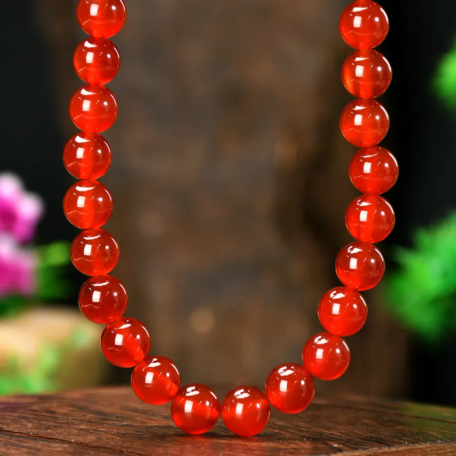 Pastoral Round Alloy natural stone Beaded Chain Necklace In Bulk