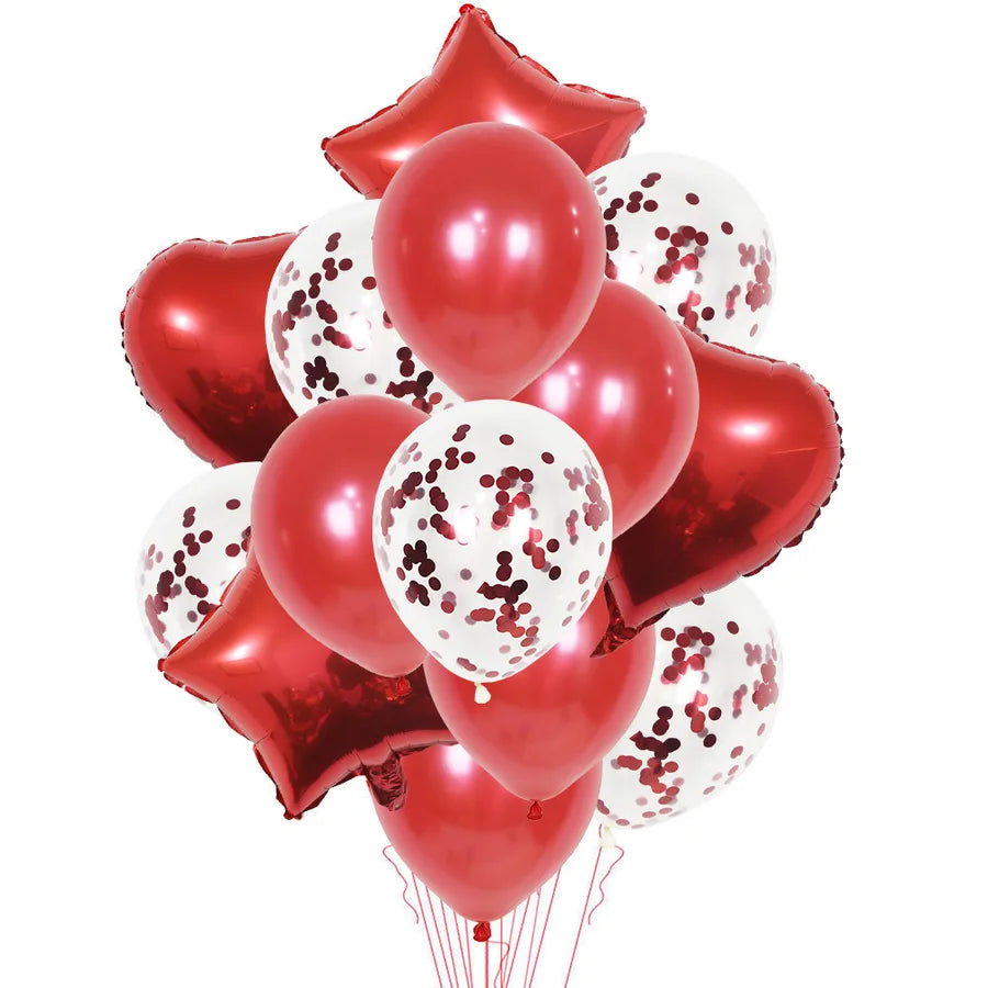birthday simple style star heart shape aluminum film indoor outdoor party balloons
