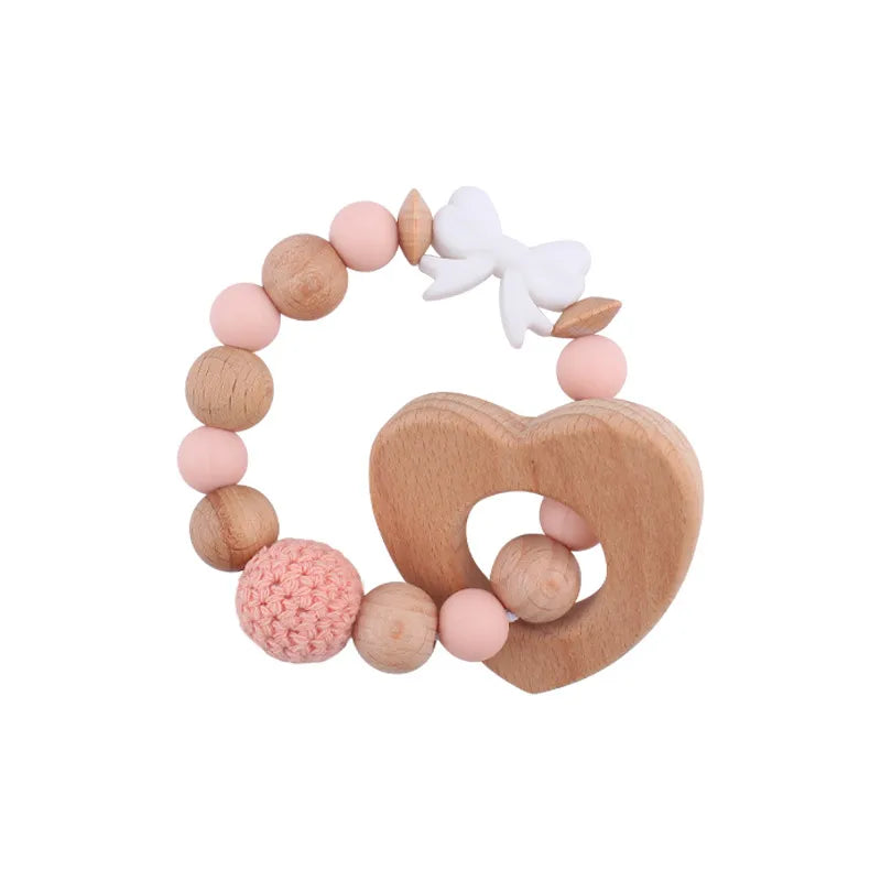 Cute Heart Shape Bow Knot Beech Silica Gel Baby Accessories
